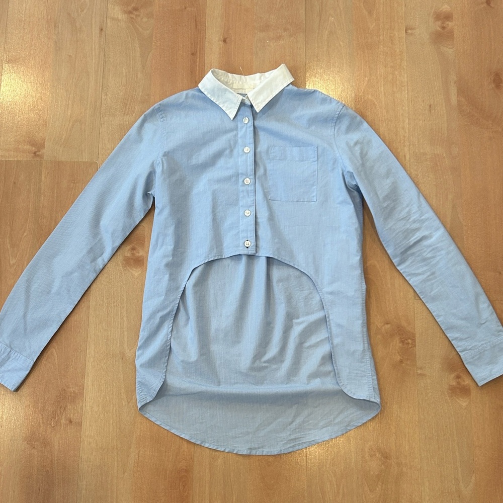 Jonathan Simkhai blue and white button down work to size extra small